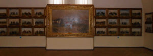 Zdjęcie ściany w muzeum z obrazami Oskara Brücha 
