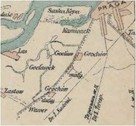 Grochów mały wielki fabryka Geberów mapa 1895