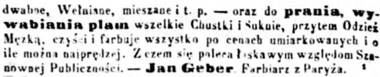 Jean Geber (1826-1902) Ogłoszenie 1858 maj 2 z 2