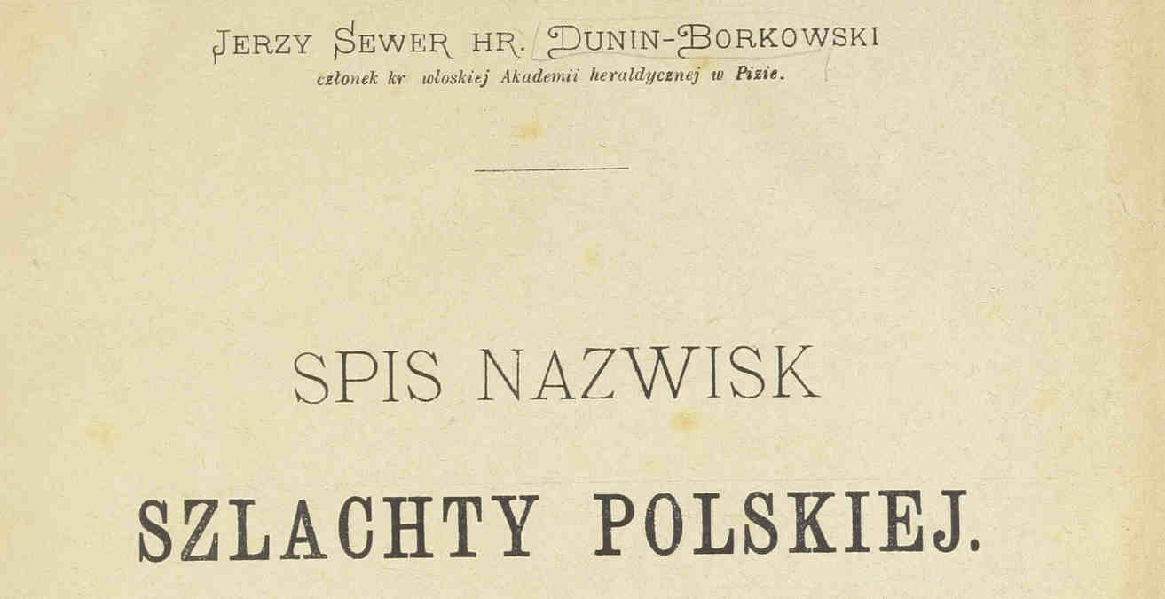 Dawne nazwiska polskie szlacheckie i współczesne.