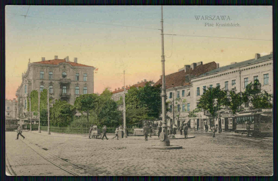 Plac Krasińskich z mało znanej strony pętla pocztówka