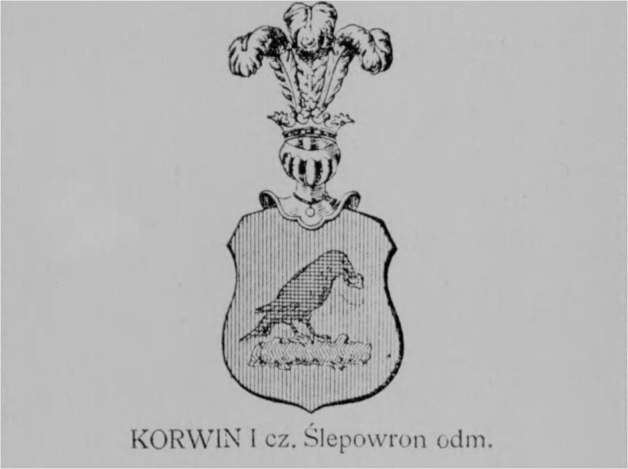 Herb Korwin I, Ślepowron według Juliusza Ostrowskiego, Księga herbowa rodów polskich, Źródło Polona